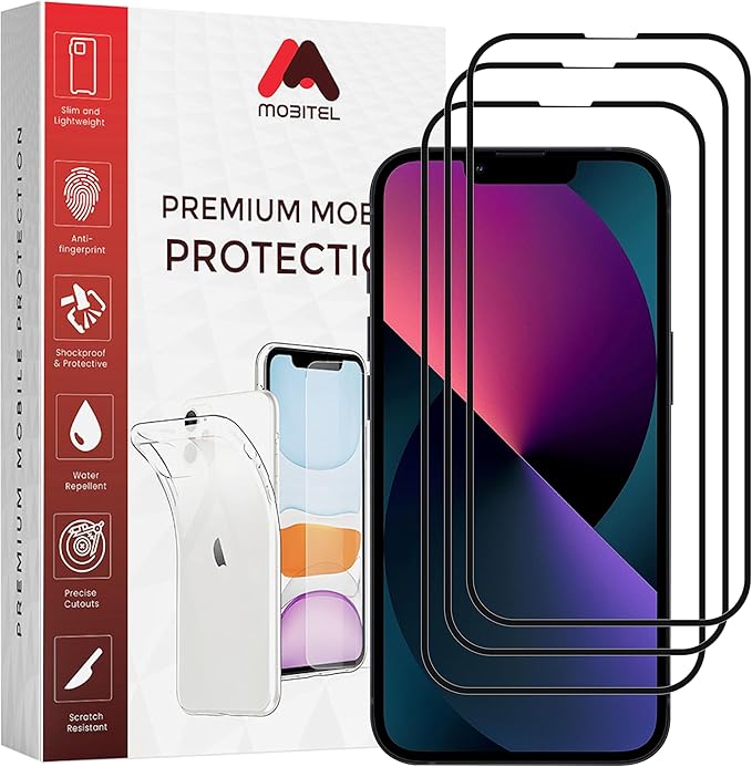 Lot de 3 Protectés iPhone 13 / 13 Pro / 14 (couverture complète)